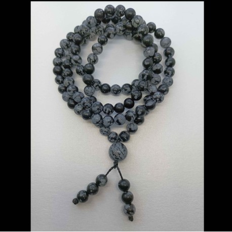 SnowFlake obsidian necklace